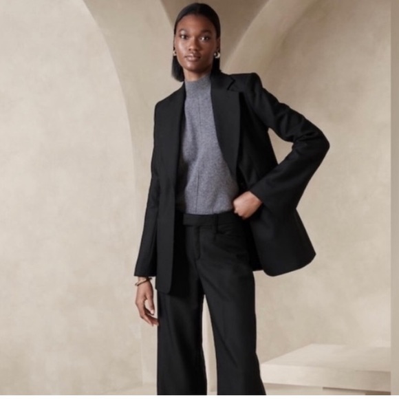 NWT! Banana Republic Black Lido Sculpted Wool Blazer - Multiple Sizes 💙 - Picture 6 of 8